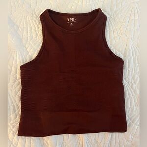 YPB Maroon Ribbed Tank Top